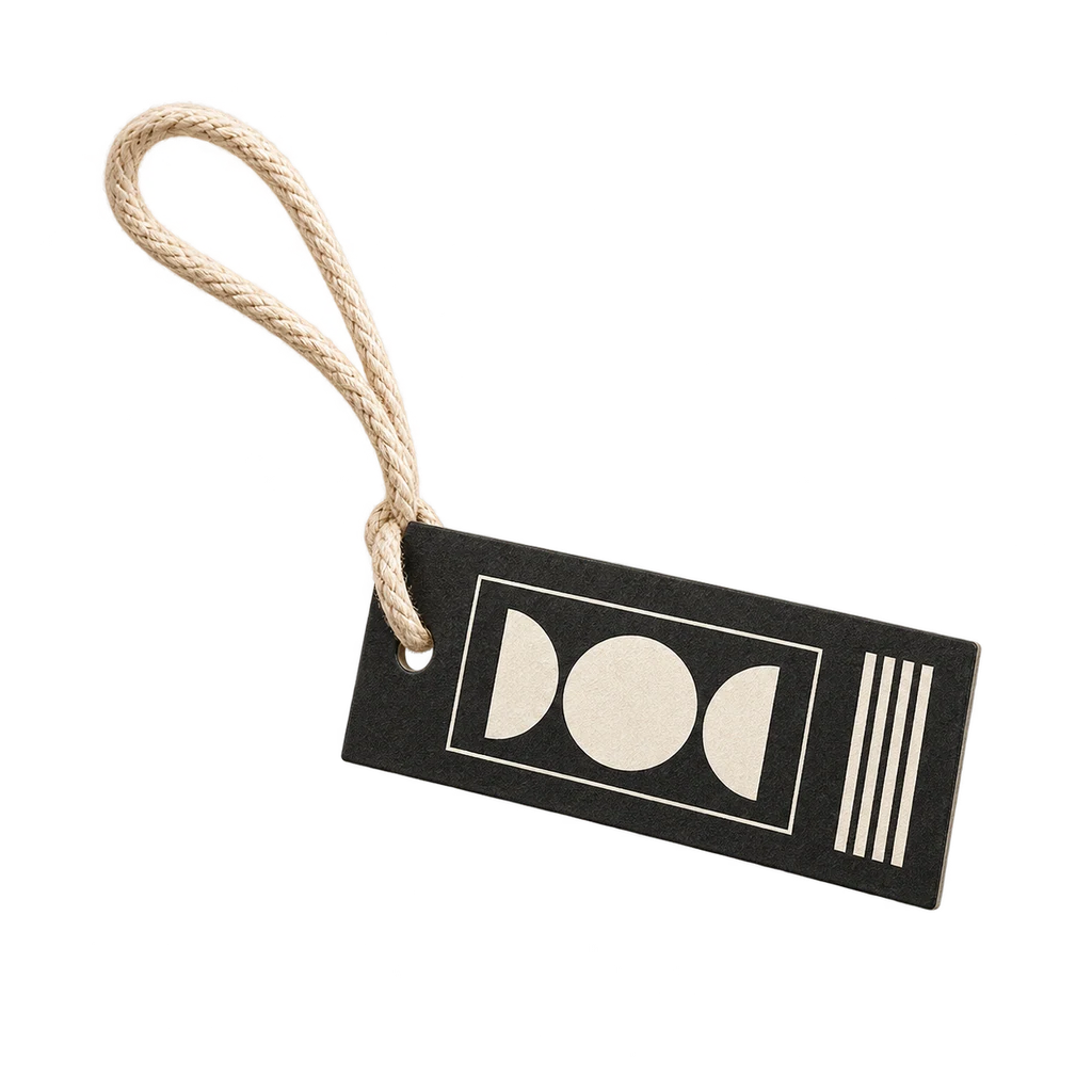 Hang Tag Printing — Baly product photograph — illustrative scene