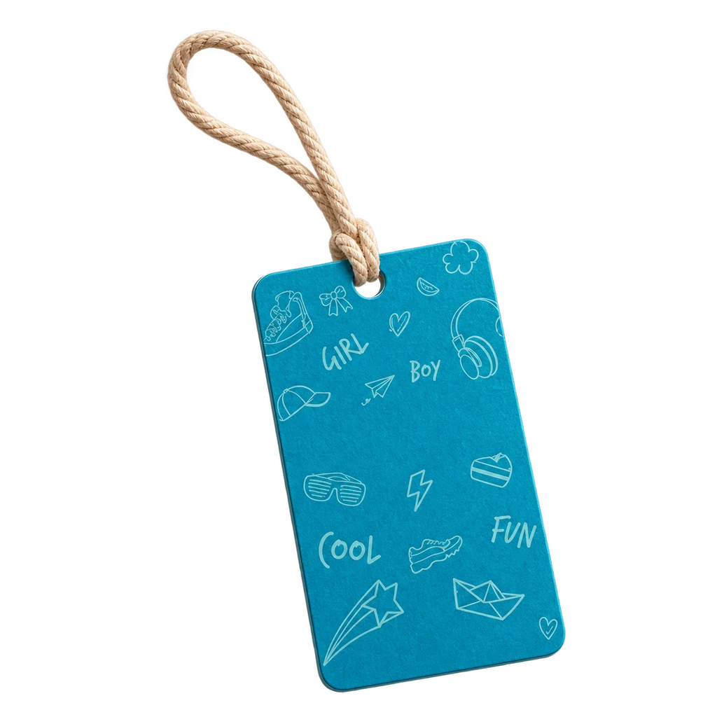 Hang Tag Printing — Baly product photograph — illustrative scene