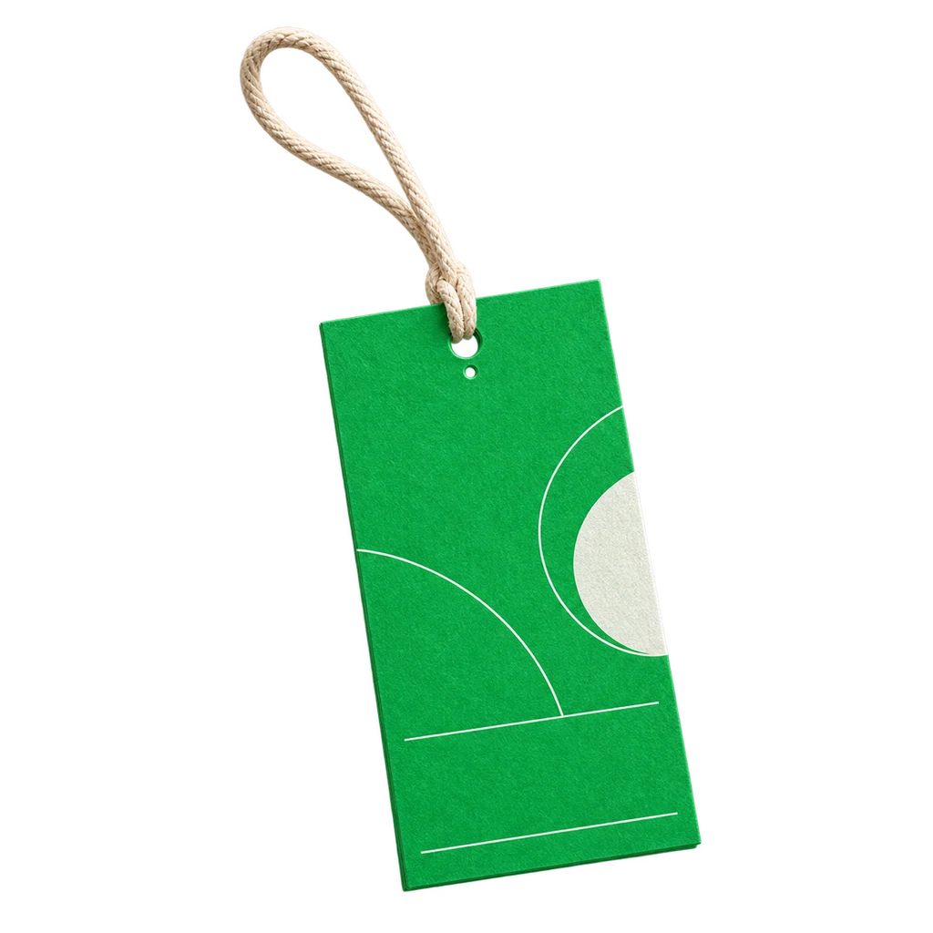 Hang Tag Printing — Baly product photograph — illustrative scene