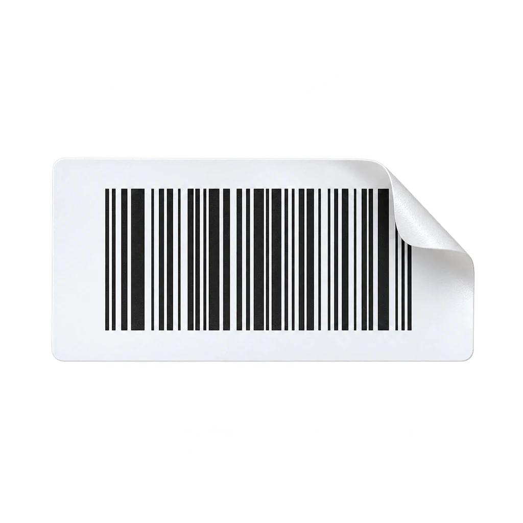 Barcode, Carton And Poly Sticker — Baly product photograph — illustrative scene