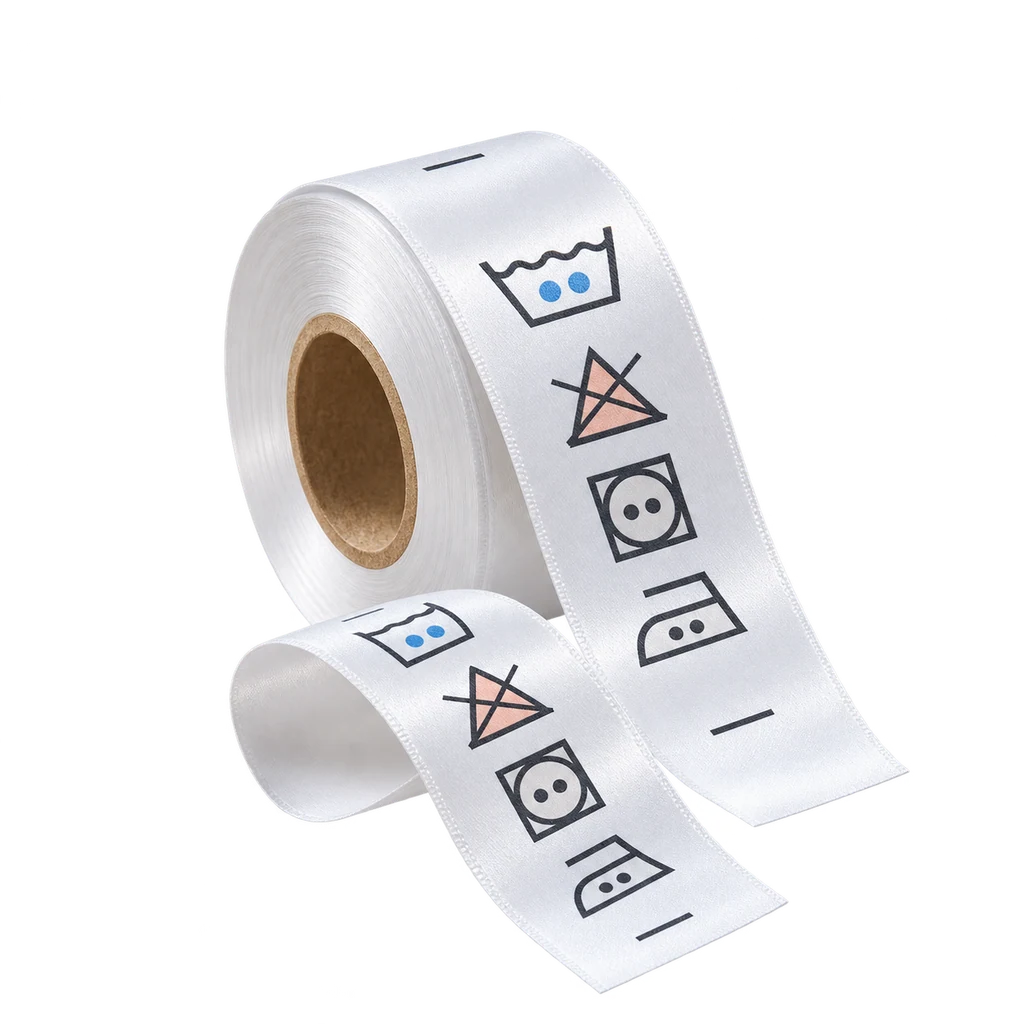 Satin Printed Label — Baly product photograph — illustrative scene